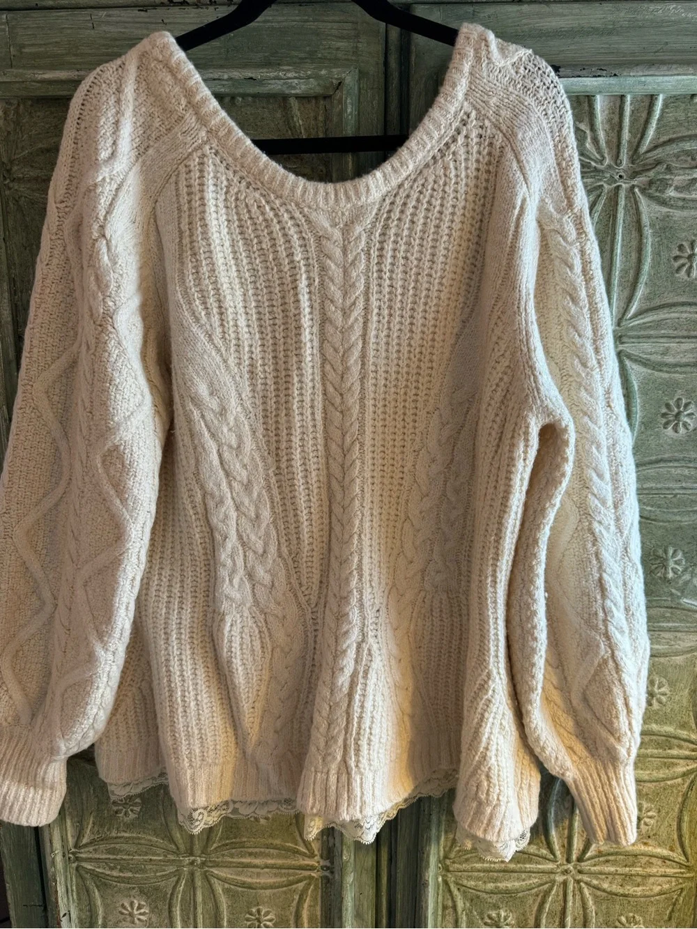 Anthropologie Open-Back Bow-Detail Chunky-Knit Sweater XL - Picture 11 of 11